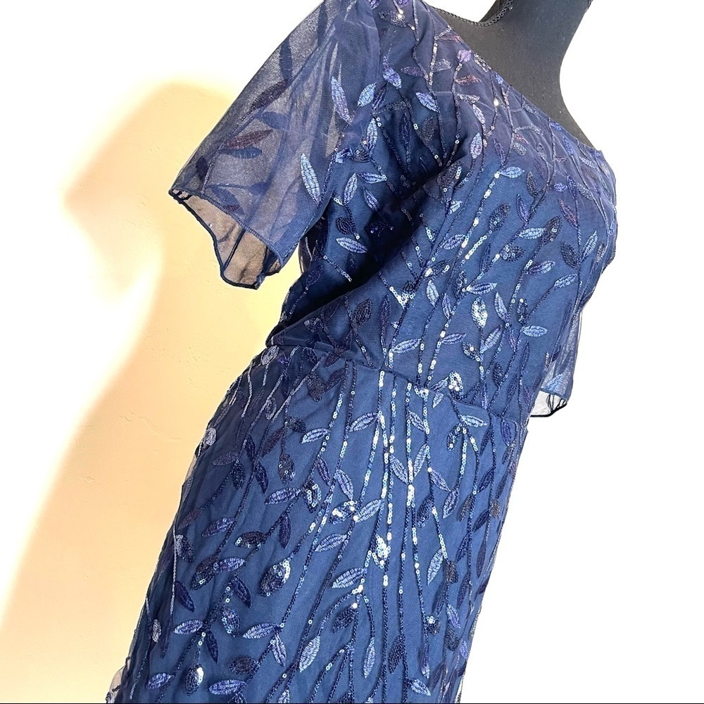 NWT Illusion Embroidered Sequin Mermaid Long Formal Evening Gown Dress 16/18 ?? - Picture 6 of 10